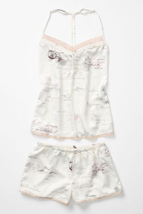 anthropologie sleep set Pijama Coquette, Pj Ideas, Sleeping Clothes, Slippers Outfit, Tap Shorts, Sleep Clothes, Cute Pjs, Cami Set, Lazy Day Outfits