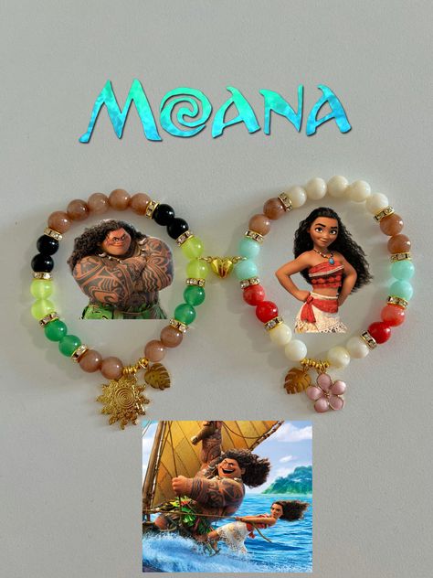 NEW IN...✨ – JewelryByASY Rice Beads Bracelet, Moana Bracelet Ideas, Disney Beaded Jewelry, Moana X Maui, Moana Bracelet, Mostacillas Ideas, Moana Maui, Diy Kandi Bracelets, Colorful Bead Bracelets