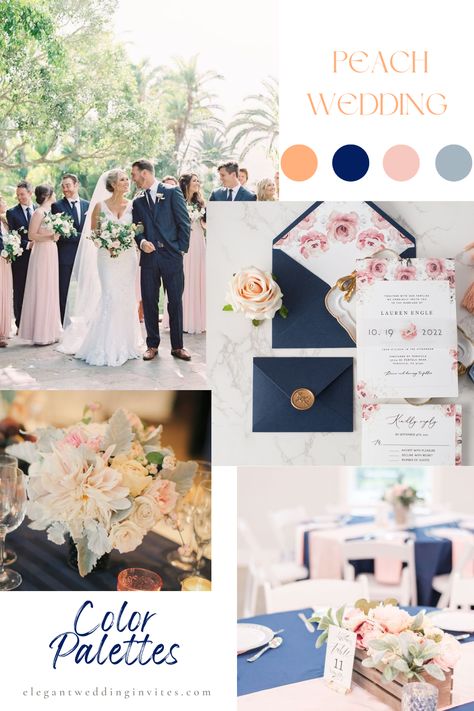 10 Color Palette, Peach Wedding Colors, Elegant Color, Peach Wedding, Wedding Color Palette, Wedding Color, A Color, Color Ideas, Wedding Blog