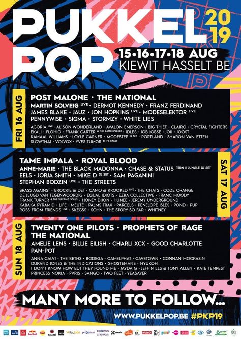 Pukkelpop 2019 - Music Festival Wizard European Festivals, Edm Music Festivals, Music Festival Logos, Desert Festival, Concert Poster Design, Not Done Yet, Festival Guide, Festival Inspo, Festival Flyer