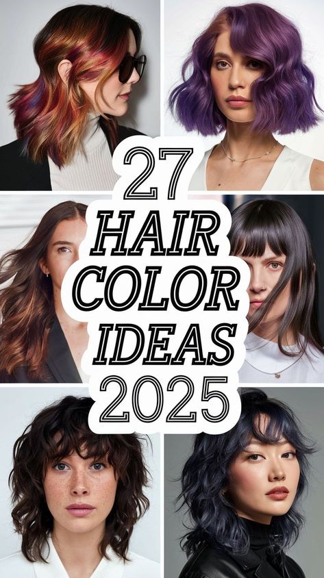 2025 hair colors for brunettes offer a rich palette of dark brown, red, and black, with the option to add bold pink or purple highlights. These styles look especially striking on curly hair, and complement tan skin beautifully. Solid colors and split color trends continue to be popular choices for an alternative look. Hair Color For Spring Skin Tone, Bold Fall Hair Colors, Haircolor Idea 2024, Hair Trends 2024 Color, Hair Dye Ideas For Brown Hair, 2014 Hair Color Trends, Hair Color For Tan Skin Tone, Trending Hair Color For 2024, 27 Hair Color