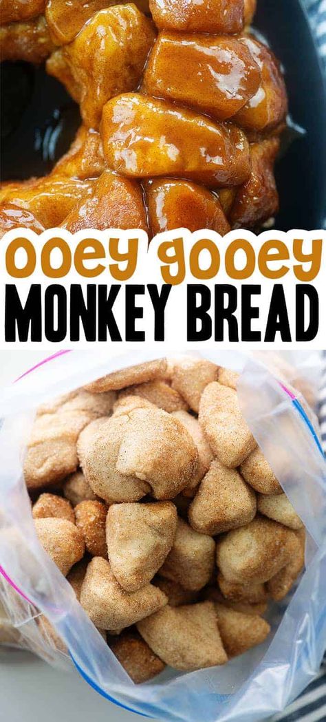 The perfect holiday breakfast! This ooey gooey monkey bread is a kid favorite, but the adults love it too! #recipe #breakfast Dessert Breakfast Ideas, Awesome Dessert Recipes, Quick And Easy Monkey Bread, Breakfast Ideas Gourmet, Sweet Brunch Recipes Easy, Sweet Breakfast Bake, Good Sweet Recipes, Easy Quick Treats, Monkey Bread Recipe With Biscuits