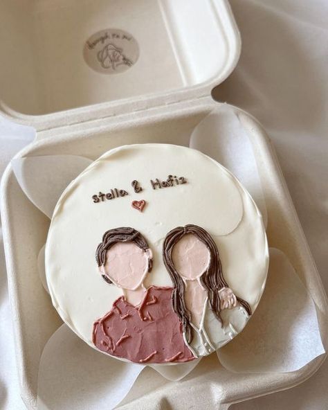 Cake Anniversary Korea, Korean Cake Anniversary, Personal Cakes Mini, Korean Cake For Boyfriend, Aniversary Cakes Designs, Anniversary Cake Aesthetic, Top Forward Cake, Cake Korea, Cake Korean