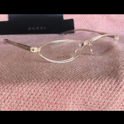 Vintage 90’s Gucci Eyeglasses. These Are Brand New And Come With Clear Lens. Either Wear Them As Is For Stylish Look Or Have Your Rx Added To Them. Very Rare Find! Style: Gg 1415 Color: B13 Crystal Measurements: 52mm 15mm 135mm I Usually Ship Within 24 Hours Except On Weekends Or Holidays Buy With Confidence From Trusted Top Seller Frameless Glasses Women, 90s Eyeglasses, Small Oval Glasses, Glasses Inspo, 90s Glasses, Vintage Glasses Frames, Find Style, Luxury Eyeglasses, Gucci Eyeglasses