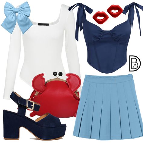 DisneyBound: Image Disney Bounding Ideas Inspired Outfits, Disney Bound Ariel, Ariel Outfit Ideas, Disney Princess Disneybound, Disneybound Ideas, Disney Park Outfit, Disney Character Outfits, Disney Bound Outfits Casual, Grad Trip