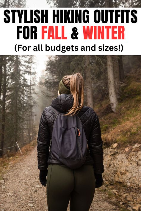 23+ Hiking Outfits For The Fall And Winter (Cute & Practical) Going On A Hike Outfit, Hiking Outfit Women Aesthetic, What To Wear On A Hike, Camping Outfit Winter, What To Wear Hiking Fall, Winter Dog Walking Outfit, Pnw Hiking Outfit, Womens Hiking Outfits Winter, Scotland Hiking Outfit