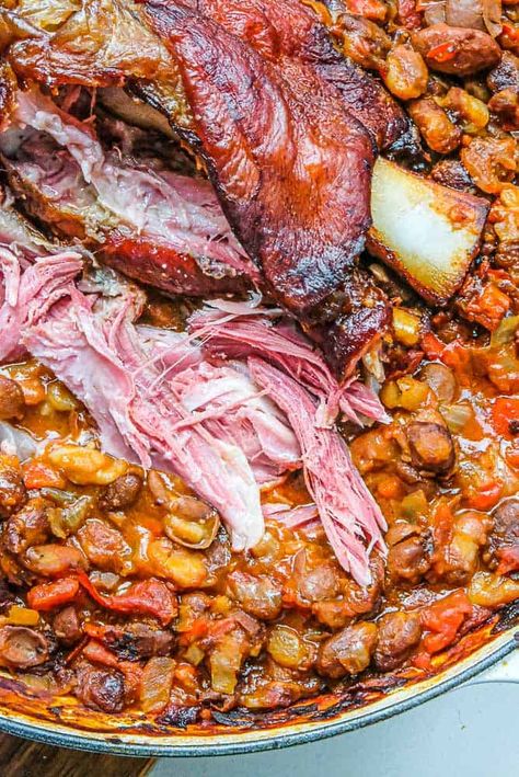 Smoked Hock Recipes, Ham Hawks And Beans, Ham Hock Beans, Ham Shank Recipes Slow Cooker, Smoked Ham Shank Recipes, Ham Hock Recipes Crockpot, Ham Hock And Beans In Crockpot, Ham Hocks Recipes, Pork Hocks Recipe Slow Cooker