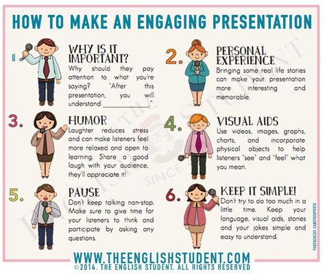 Need to make a presentation for school or work? Here are six tips to help you make it more interesting and memorable for your audience #teaching #businessenglish #esl #publicspeaking Seminar Presentation Tips, Class Presentation Ideas, Presentation For School, Speaking Prompts, Public Speaking Activities, Speaking Tips, Speech And Debate, Public Speaking Tips, Make A Presentation