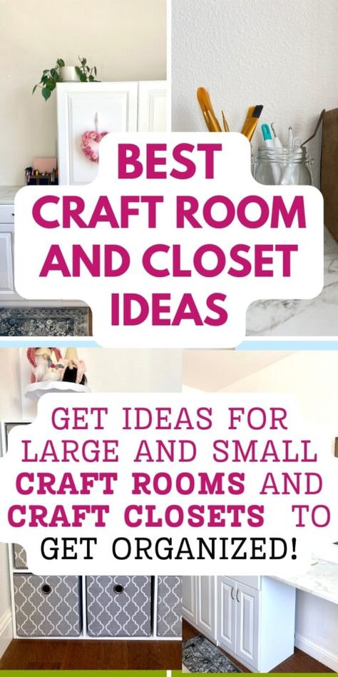 Closet Organization Ideas For Crafts, Craft Room Hutch, Organization Craft Supplies, Closet Organization For Craft Supplies, Closet To Craft Storage, Turning Closet Into Craft Area, Wall Storage For Craft Supplies, Craft Closet Storage Organization, Small Craft Closet Ideas