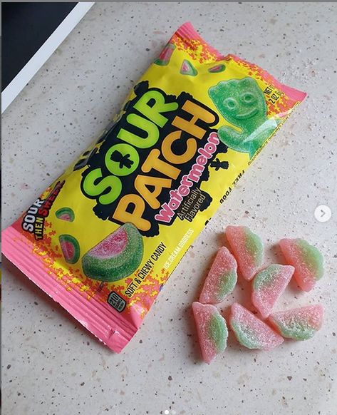 Sour Watermelon Gummies, Sour Patch Kids Watermelon, Sour Patch Watermelon Aesthetic, Sourpatch Watermelon, Sour Patch Aesthetic, Sour Candy Aesthetic, Watermelon Sour Patch Kids, Sour Punch Bites, Watermelon Sweets