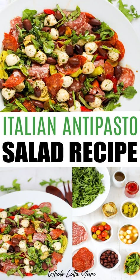 Vegetable Italian Recipes, Antipasto Chopped Salad, Antipasto Lunch Ideas, Anti Pasto Pasta Salad, Cold Antipasto Salad, Antipasto Platter Salad, Antipasto Pasta Salad Italian, Good Salad For A Crowd, Greek Antipasto Salad