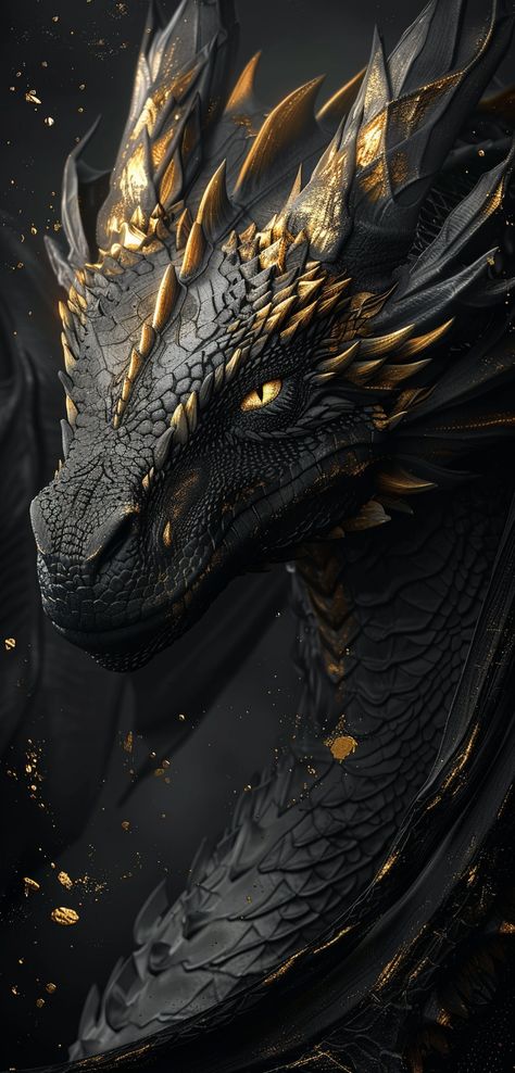 Dragon Black Dragon With Purple Eyes, Black Dragon Concept Art, Western Dragon Art, Fantasy Dragons Aesthetic, Drake Art Dragon, Protective Dragon Tattoo, Golden Dragon Aesthetic, Dragon Oc Ideas, Dragon Astethic