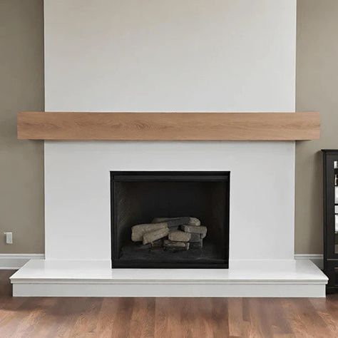 Modern White Oak Mantels - Etsy Fireplace Modern Design, Wood Mantle Fireplace, Oak Mantle, Fireplace Dimensions, Fireplace Modern, Oak Mantel, Fireplace Fronts, Oak Fireplace, Lake House Interior