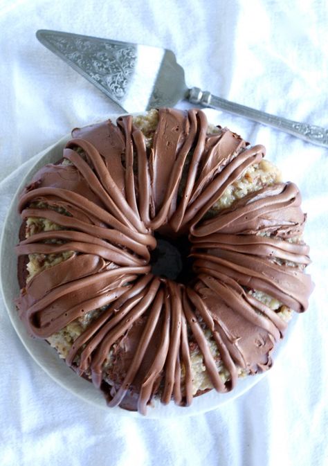 best german chocolate bundt cake German Chocolate Bundt Cake Recipe, Chocolate Bundt Cake With Cream Cheese Frosting, German Chocolate Pecan Bundt Cake, German Chocolate Bundt Cake Easy, German Chocolate Pound Cake, German Chocolate Bundt Cake, Bountiful Kitchen, Cookies Cupcake, Chocolate Cream Cheese Frosting