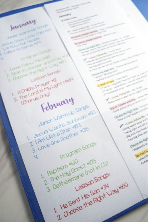 How to Plan a Primary Program - Tips and Ideas for LDS Primary Presidency and Primary Music Leader callings #lds #primary #primaryprogram #singingtime Lds Primary Program Ideas 2023, Lds Primary Presidency, Lds Primary Songs, Primary Presidency, Primary Program, Primary Chorister, Primary Songs, Primary Singing Time, Planning Calendar