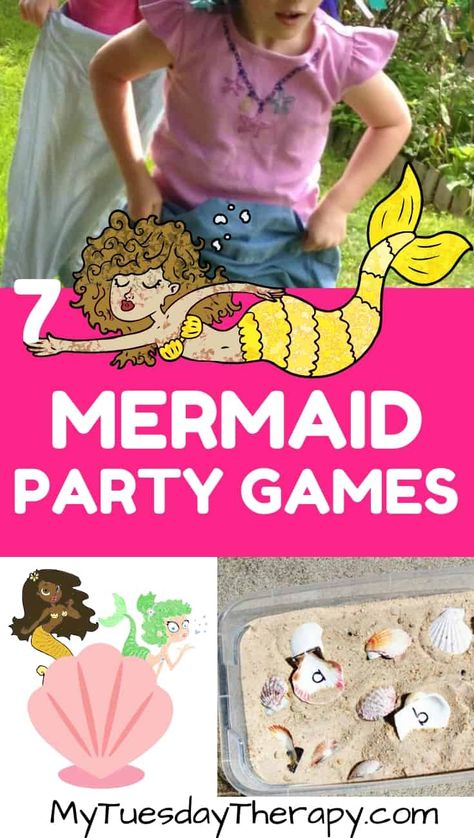 Under The Sea Ideas, Mermaid Party Games, Mermaid Party Ideas, Sea Ideas, Imaginary Creatures, Mermaid Pool Parties, Party Games For Kids, Mermaid Theme Birthday Party, Mermaid Theme Party