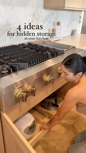 Hidden Toaster, Kitchen Pull Out Drawers, Hidden Storage Ideas, Potato Storage, Coastal Kitchen Design, Hidden Kitchen, Coffee Storage, Kitchen Pulls, Bread Box