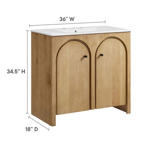 Bathroom Sink Dimensions, 48" Vanity, 36" Vanity, 36 Bathroom Vanity, Bathroom Vanity Cabinet, Sink Basin, Arched Doors, Double Sink Vanity, Bathroom Goals