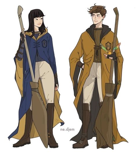 Cho And Cedric Fanart, Cedric And Cho Fan Art, Harry And Cho Fanart, Cho X Cedric Fanart, Harry Potter Quidditch Fanart, Harry Potter Oc Hufflepuff, Cho And Cedric, Harry Potter Quidditch Art, Quidditch Drawing