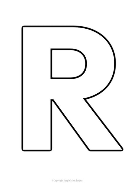 Free Printable Uppercase Letter R Template – Simple Mom Project Letter R Template Free Printable, Free Printable Alphabet Letters Templates, Printable Alphabet Letters Templates, Letter Templates Printable Free, Floral Monogram Letter Printable, Letter R Activities For Preschool, Letter R Crafts For Preschoolers, Letter R Template, R Is For Rain