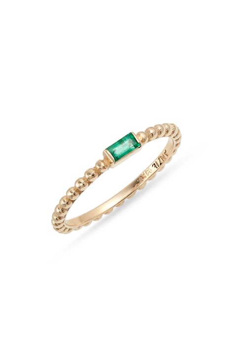 Add a spot of rich color to your finger stack with this dainty ring featuring a princess-cut emerald and a signature band design derived from beads of water. Style Name:Anzie Emerald Dew Drop Ring. Style Number: 6027059. Available in stores. Target Ring, Jewelry Reference, Drop Ring, Stack Rings, Emerald Ring Gold, Jewelry Post, Band Design, Emerald Engagement, Shiny Things