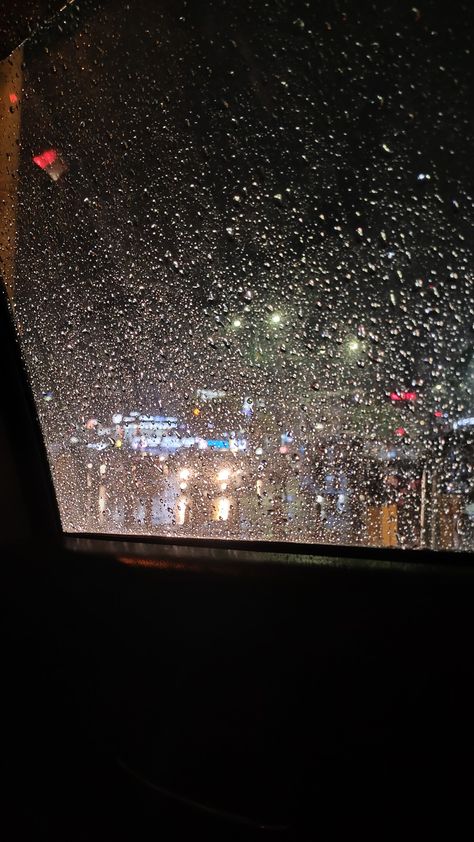 Rain through car window Car Window Raining, Rainy Car Window Aesthetic, Rain Car Window, Rain Aesthetics, Rain Drops On Window, Rain Window, Rain Pictures, Rainy City, Rainy Day Aesthetic