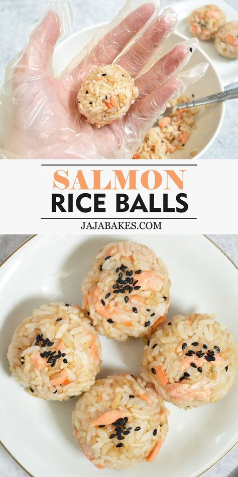 Salmon Rice Balls, Salmon Balls, Onigiri Recipe, Side Dishes For Salmon, Salmon Rice, Salmon And Rice, Sushi Recipes, Strong And Healthy, Recipes Quick