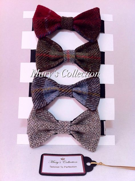 Harris Tweed Pure Wool Bow Ties Pre-Tied 13 gorgeous designs/colours to choose from Tartan Bow Tie, Convention Gifts, Wife Christmas, Kids Bow Ties, Bright Purple, Harris Tweed, Matching Band, Mens Clothing, Gorgeous Design