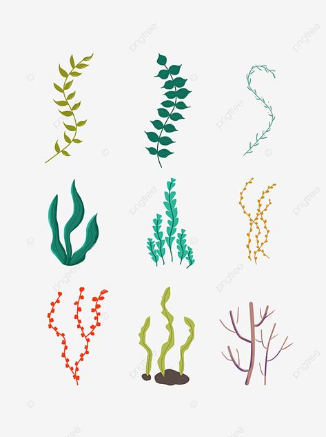 Seaweed Painting Easy, Seaweed Painting Acrylic, Under Water Plants Drawing, How To Paint Seaweed, Water Plant Drawing, How To Draw Seaweed Step By Step, Seaweed Drawing Easy, How To Draw Seaweed, Seabed Drawing