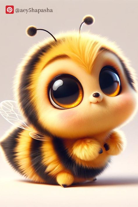 Bee Animation, Pink Panther Cartoon, Bee Drawing, Buzzy Bee, Cartoon Heart, 남자 몸, Cute Animal Illustration, Cute Fantasy Creatures, Baby Art