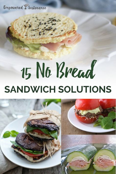 Need some paleo sandwich ideas? No problem! Try these 15 easy No Bread Sandwich options. These sandwich ideas are gluten-free, grain-free, refined sugar free, and dairy free to reduce inflammation and improve wellbeing. #healthy #glutenfree #paleodiet #paleorecipe #paleosnack #paleodessert #primal #whole30 Paleo Wraps Lunch, Simple Paleo Lunch Ideas, No Bread Sandwiches, Paleo Sandwich Ideas, Bread Free Sandwich Ideas, Whole 30 Sandwich Ideas, No Carb Sandwich Ideas, Bread Substitute Sandwich, Breadless Sandwich Ideas