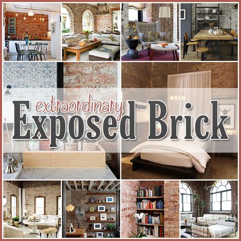 Brick Wall Ideas, Interior Brick, Brick Interior, Brick Decor, Brick In The Wall, Eclectic Bathroom, Cottage Market, Old Apartments, Exposed Brick Walls