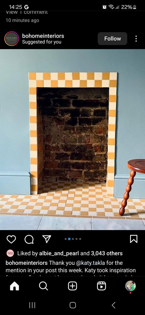 Empty Fireplace Ideas, Edwardian Fireplace, Reclaimed Decor, Log Burner Fireplace, Hearth Tiles, Fake Fireplace, Fireplace Fronts, Sitting Room Decor, Fireplace Tile Surround