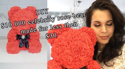 Celebrity rose teddy bear tutorial by Liliana Da Silva from Sugarella sweets. This adorable teddy bear is perfect to give as a valentine gift, for a baby shower, 1st birthday or even simply to take an Instagram picture Teddy Bear Tutorial, Sweets Party, Rose Teddy Bear, Diy Teddy Bear, Tissue Paper Tassel, Teddy Bears Valentines, Rose Bear, Teddy Bear Gifts, Teddy Bear Toys