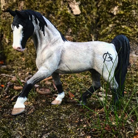 Schleich Horse Repaints, Schliech Ideas, Schleich Ideas, Unusual Horse, Schleich Horses, Custom Figurines, Shire Horse, Fantasy Horses, Horse Crafts