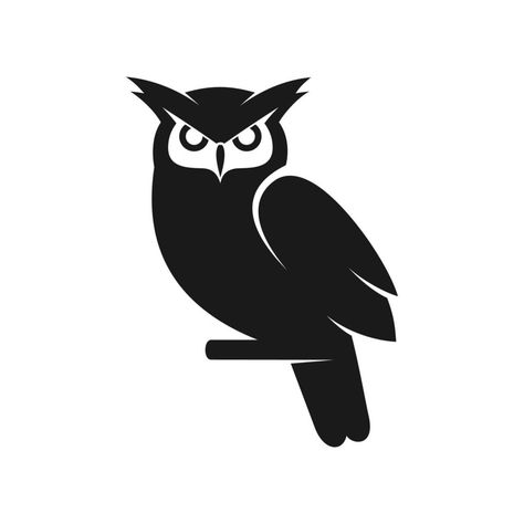 black owl logo Owl Graphic Design, Owl Icon, Owl Logo Design, Owl Symbol, Bear Logo Design, Simple Owl, Owl Graphic, Bird Logo Design, Owl Vector