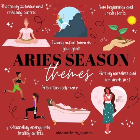 Leap Of Faith 🔮🌙 on Instagram: “ARIES SEASON THEMES // Some other key themes and ideas around Aries season to consider are: - Assess if relationships are serving your…” Aries Season Aesthetic, Aries Party, Aries Szn, Aries Vibes, Aries Sun, Aries Aesthetic, Clear Boundaries, Finding Your Purpose, Step Into Your Power