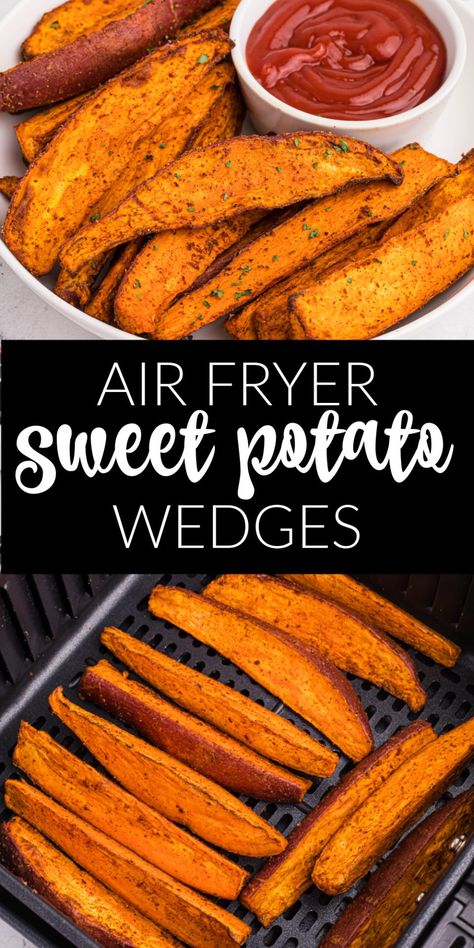 Air Fryer Sweet Potato Wedges, Airfryer Recept, New Air Fryer Recipes, Air Fryer Recipes Snacks, Air Fryer Cooking Times, Chia Recipe, Cooks Air Fryer, Air Fried Food, Air Fryer Oven Recipes