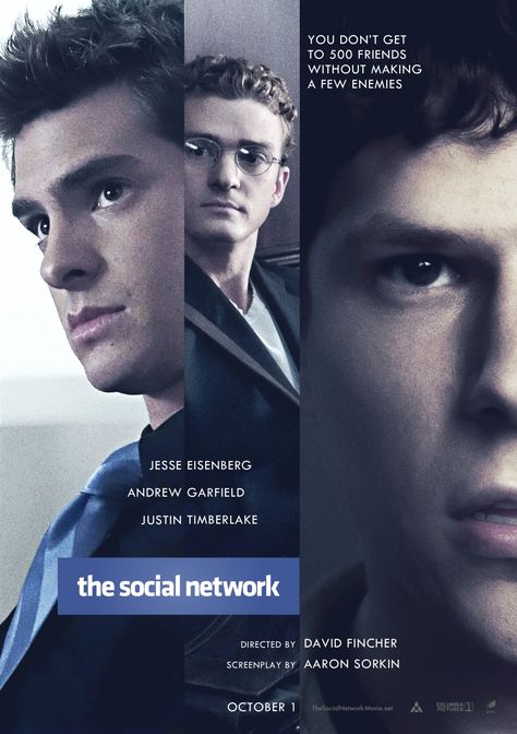 The Social Network (2010) [1500 x 2128] The Social Network Movie, Social Network Movie, Hidden Figures, David Fincher, Alternative Movie Posters, The Social Network, Black Books, Andrew Garfield, Social Networking Sites