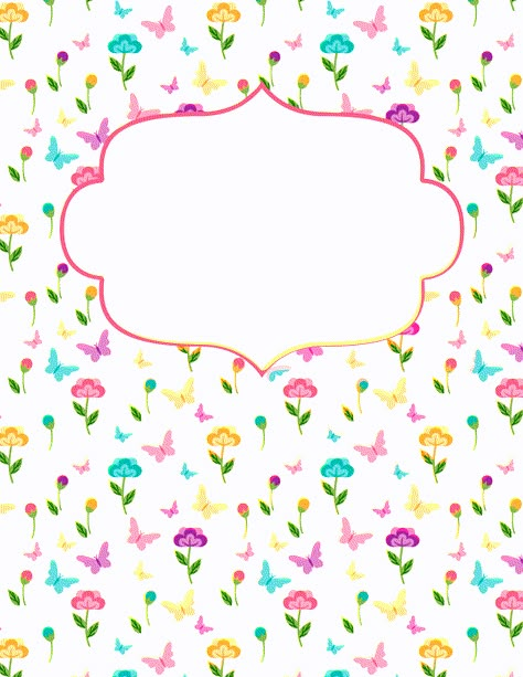 Free printable butterfly and flower binder cover template. Download the cover in JPG or PDF format at http://bindercovers.net/download/butterfly-and-flower-binder-cover/ Muse Printables, Journal Frames, School Binder Covers, Binder Cover Templates, Binder Covers Printable, Organizator Grafic, Diy Logo, School Binder, Binder Cover