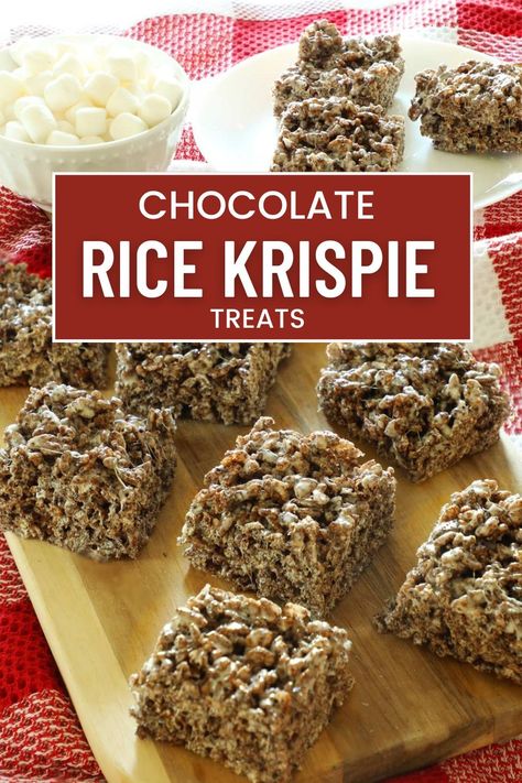 Chocolate Rice Krispie treats are a fun twist on a classic dessert. Great after school snack or treat thats really easy to make all you need is cocoa Krispies, butter and marshmallows. Chocolate Rice Krispie Treats, Cocoa Krispies, After School Snack, Weekend Crafts, School Snack, Rice Krispie Treats, Rice Krispie, After School Snacks, Classic Desserts