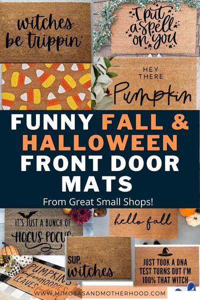 Diy Halloween Welcome Mat, Halloween Home Decor Ideas, Outside Door Mats, Halloween Mats, Glow Pumpkin, Door Mat Diy, Fall Humor, Halloween Front Doors, Fall Doormat