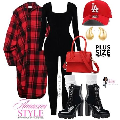 The Style by D. Ni&apos;Cole™ Way's Amazon Page College Homecoming Outfit Hbcu Party, Fall Designer Outfits, Red Bustier Top Outfit, First Date Plus Size Outfit, Bodysuit Outfit Ideas Black Women, Out Of Town Outfit Ideas, Winter Concert Outfit Black Women, Amazon Style For Women, Road Trip Outfit Fall