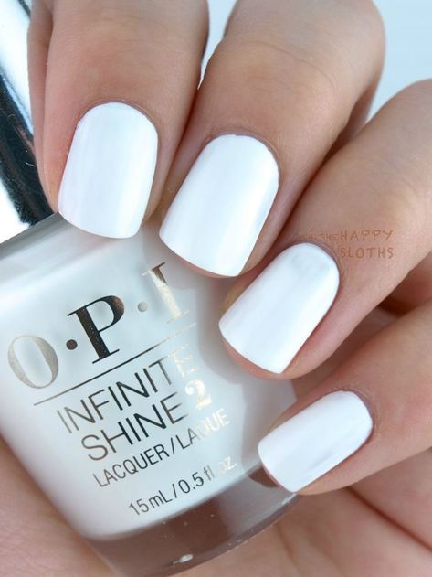 Opi White, Matte White Nails, Opi Nail Colors, Polish Nails, Opi Infinite Shine, White Nail Polish, White Nail Designs, Nails Polish, Polish Colors