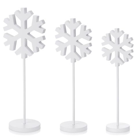 PRICES MAY VARY. Package Details: you will receive 3 different sizes of snowflake standing decorations to add beauty to your home, sufficient number to meet your decoration and use needs, you can also share them with your family and friends 3 Different sizes: these snowflake decorations have large, medium and small 3 sizes, different sizes to meet your different use and decorative needs, and can bring you different decorative effects Classic Snowflake Design: this standing snowflake decorated wi White Aesthetic Christmas, Snowflake Centerpiece, Winter Christmas Party, Winter Wonderland Centerpieces, Aesthetic Christmas Decor, Snowflake Centerpieces, Christmas Party Decoration, Snowflake Baby Shower, Outside Baby Showers