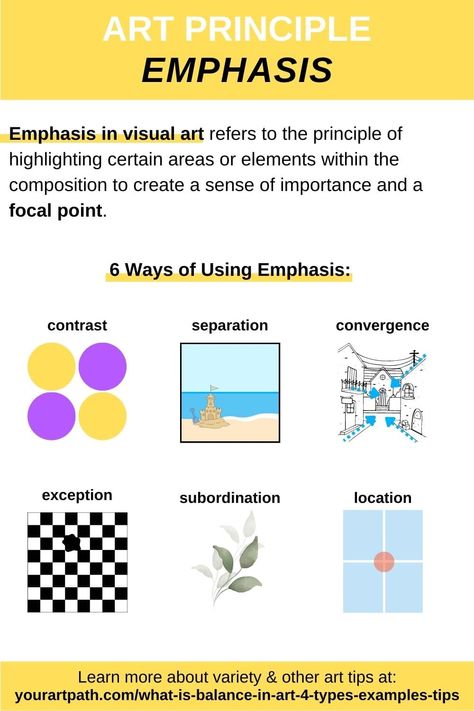 Emphasis Art Drawing, Emphasis Design, Elements Of Art Examples, Emphasis Art, Fashion Principles, Emphasis In Art, Visual Elements Of Art, Rhythm Art, Interior Design Principles