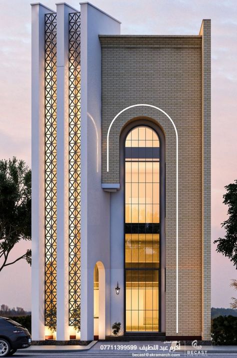 Moroccan Buildings Exterior, House Design Classic, Modern Exterior House, Commercial Elevation, Modern Elevation Design, Modern Facades, House Structure Design, Exterior House Design, Front Elevation Design