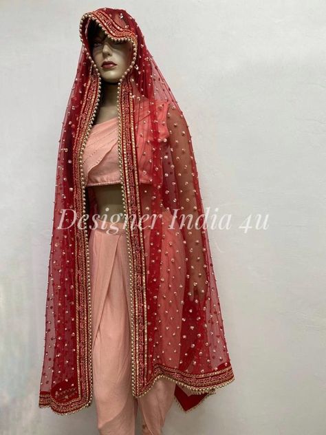 Red Bridal Dupatta Sabyasachi Inspired Indian Pakistani | Etsy India Roka Ceremony Gifts, Bridal Chunni Design, Red Bridal Suits Punjabi, Red Bridal Dupatta, Chunni Designs, Bridal Dupatta Designs, Dupatta For Lehenga, Red Colour Saree, Bridal Chunni