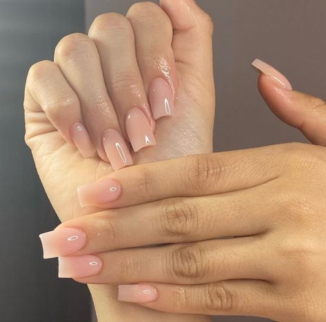 Just Acrylic Nails No Color, Natural Nail Colors Acrylic, Natural Fake Nails Acrylics, Get X Nails, Clear Pink Square Nails, Square Plain Nails, Natural Short Acrylics, Milky Nude Nails Almond, Short Natural Acrylic Nails Square