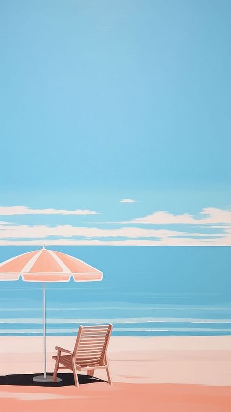 Minimalist Beach Art, Wallpaper Shuffle, Iphone Wallpaper Beach, Minimalist Iphone Wallpaper, Beach Minimalist, Hiroshi Nagai, Beach Wallpaper Iphone, Retro Motel, Beach Mural